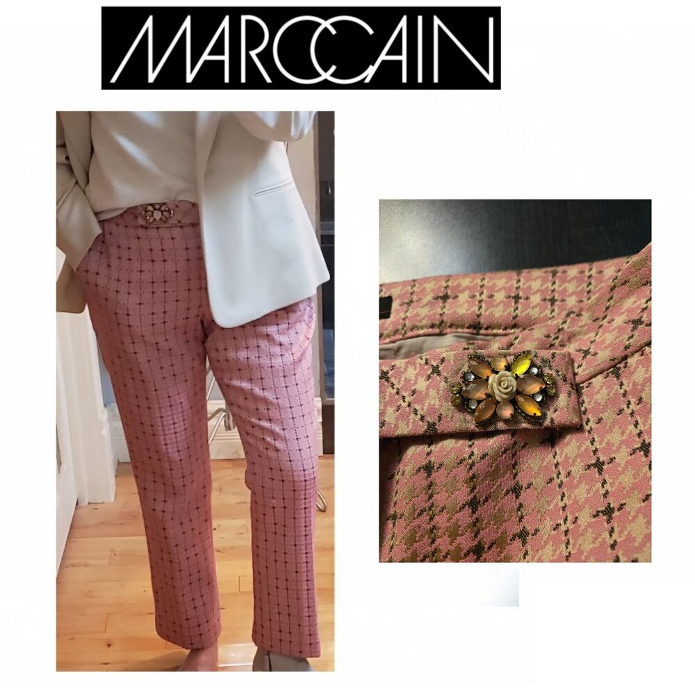 Pink Plaid Tweed Trousers Size 10